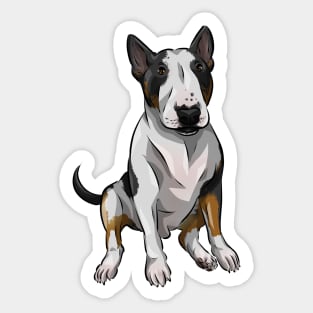 Cute English Bull Terrier Dog | Tricolour | Tricolor Sticker